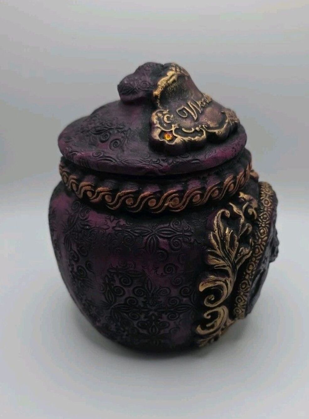 Cheshire Cat Apothecary Jar Alice In Wonderland Jar Art Handmade - Picture 4 of 11